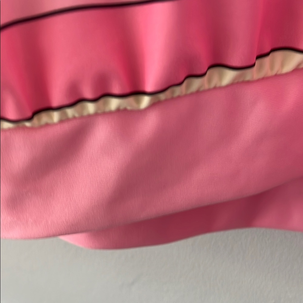 Pink and Yellow Striped Women's Swim Top - Picture 4 of 8